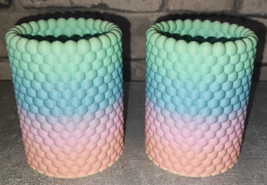 Art 0281 Deko Bubble Behälter | 3D-gedruckter Stiftehalter/behälter |ca. 10cm hoch & 8cm Durchmesser | PLA Regenbogen matt Deko Home Geschenk