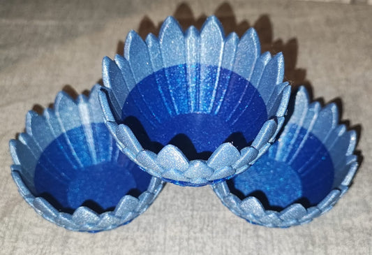 Art 0172 Drachenschuppen Teelichthalter | 3D-gedruckt| 5*8cm | PLA glitzer blau Deko Home Geschenk Art 0172