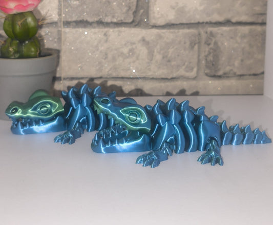 Art Nr 0418 Krokodil| 3D-gedruckt| ca. 17cm lang | B-WARE PLA Deko & Geschenk für Fantasy-Fans