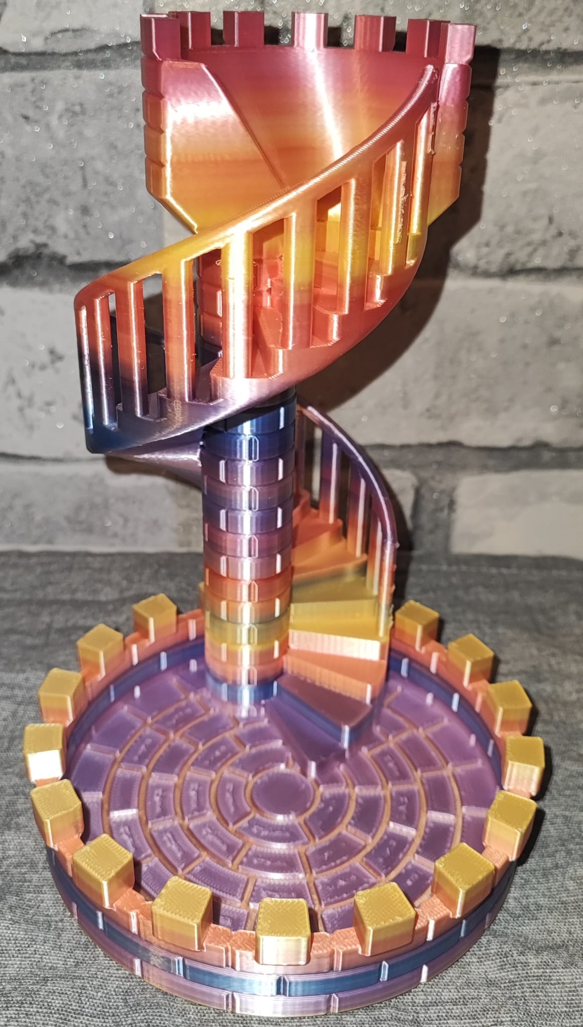 Art 0147 Drachen Würfelturm Burg| 3D-gedruckt| 18*12,5cm | PLA Regenbogen Verlauf Deko Home Geschenk Art 0147