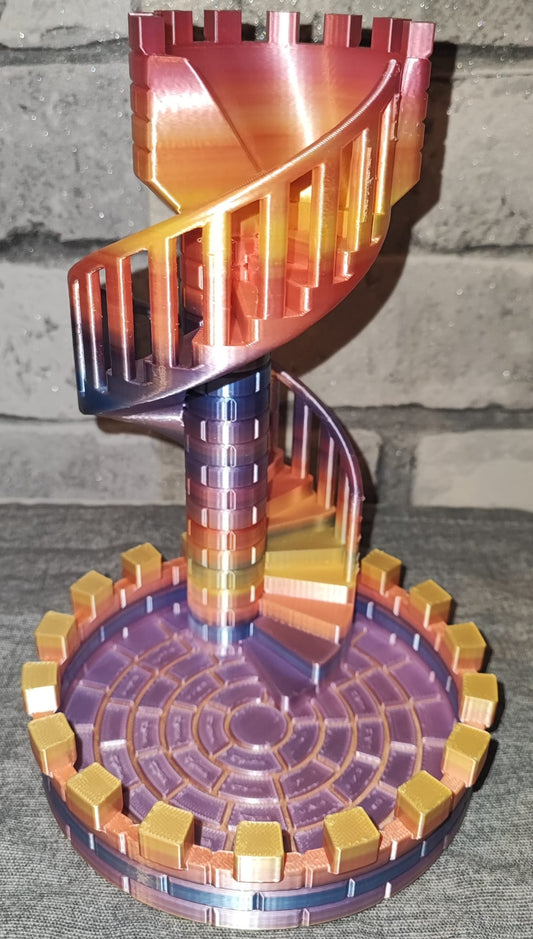 Art 0147 Drachen Würfelturm Burg| 3D-gedruckt| 18*12,5cm | PLA Regenbogen Verlauf Deko Home Geschenk Art 0147