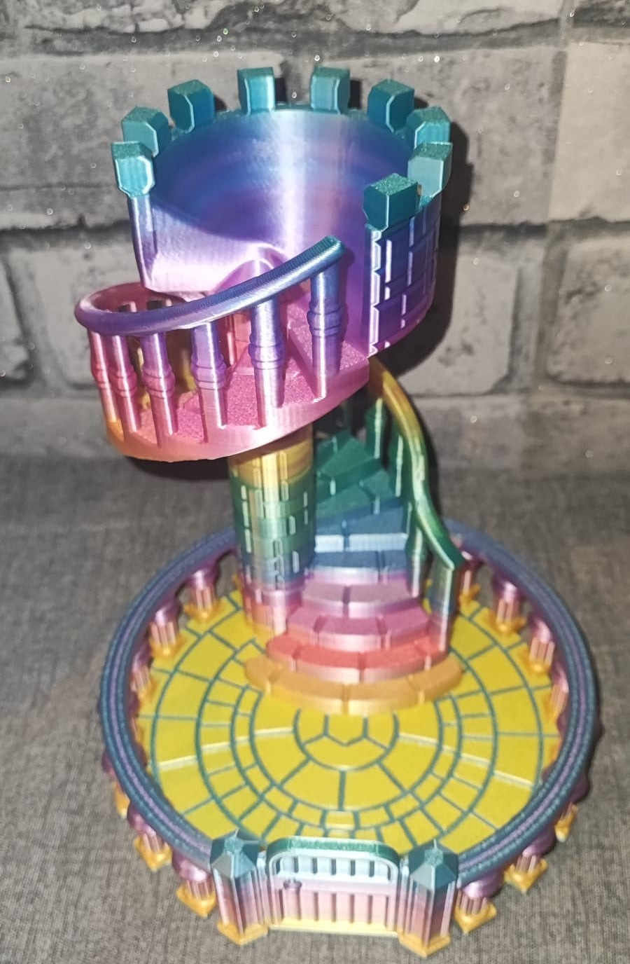 Art 0161 Drachen Würfelturm Burg| 3D-gedruckt| 18*14,5cm | PLA Regenbogen Deko Home Geschenk Art 0161