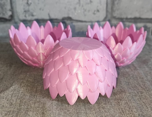Art 0173 Drachenschuppen Teelichthalter | 3D-gedruckt| 5*8cm | PLA rosa Deko Home Geschenk Art 0173