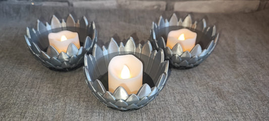 Art 0142 Drachenschuppen Teelichthalter B- Ware | 3D-gedruckt| 5*8cm | PLA schwarz gold silber chrome Deko Home Geschenk Art 0142