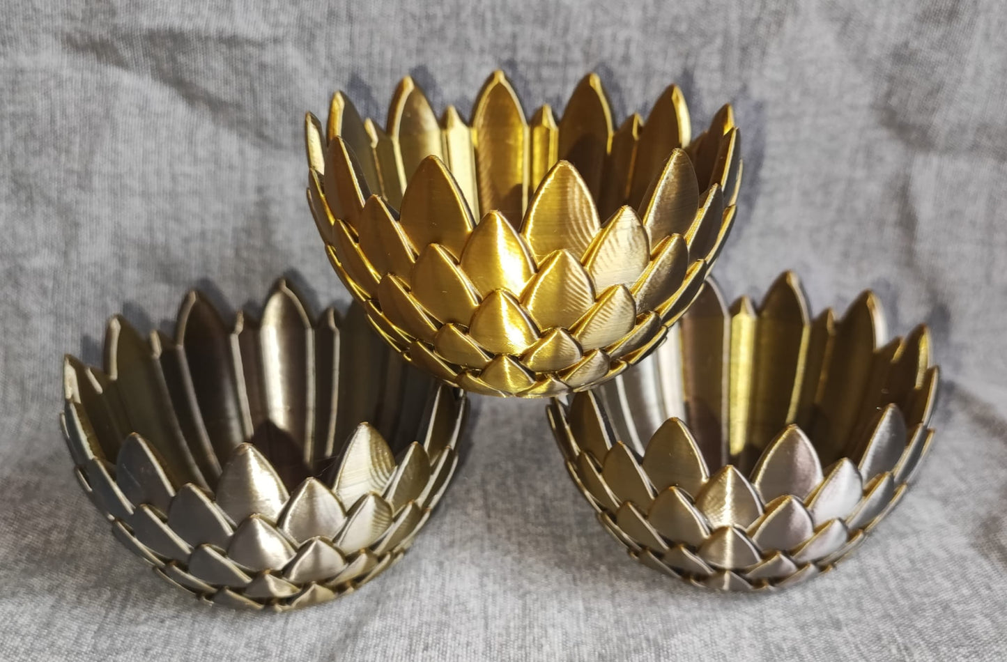 Art 0130 Drachenschuppen Teelichthalter| 3D-gedruckt| 5*8cm | PLA Seiden gold silber Deko Home Geschenk Art 0130
