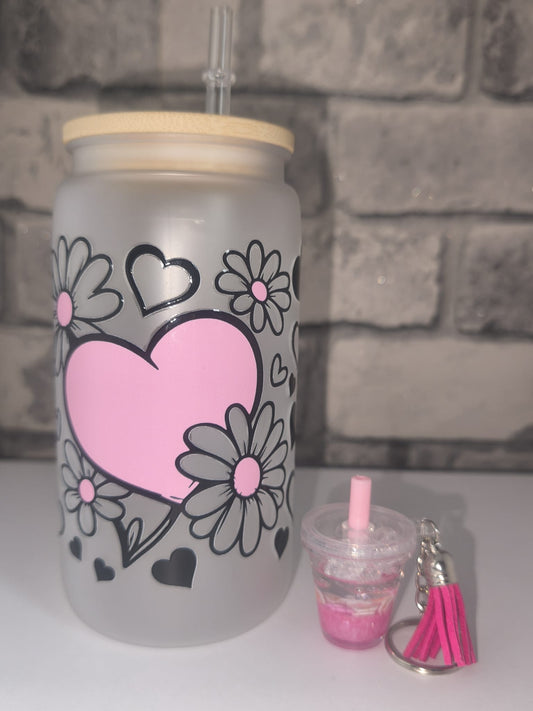 Bundle Muttertagsgeschenk| Kunststoffbecher mit UV Dtf Aufkleber inkl Strohhalm - Schlüsselanhänger |Art Nr 0401f