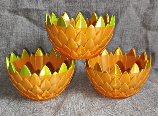 Art 0131 Drachenschuppen Teelichthalter| 3D-gedruckt| 5*8cm | PLA goldfarbend gold Deko Home Geschenk Art 0131
