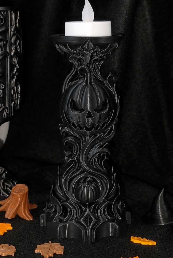 Halloween Kürbis Kerzenhalter - 16cm Höhe - Farbauswahl - 3D gedruckt - Dekoartikel Art Nr. E-0004