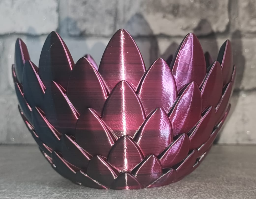 Art 0220 Drachenschuppen Schale| 3D-gedruckt| 9,5*15cm | PLA rose red schwarz Deko Home Geschenk Art 0163