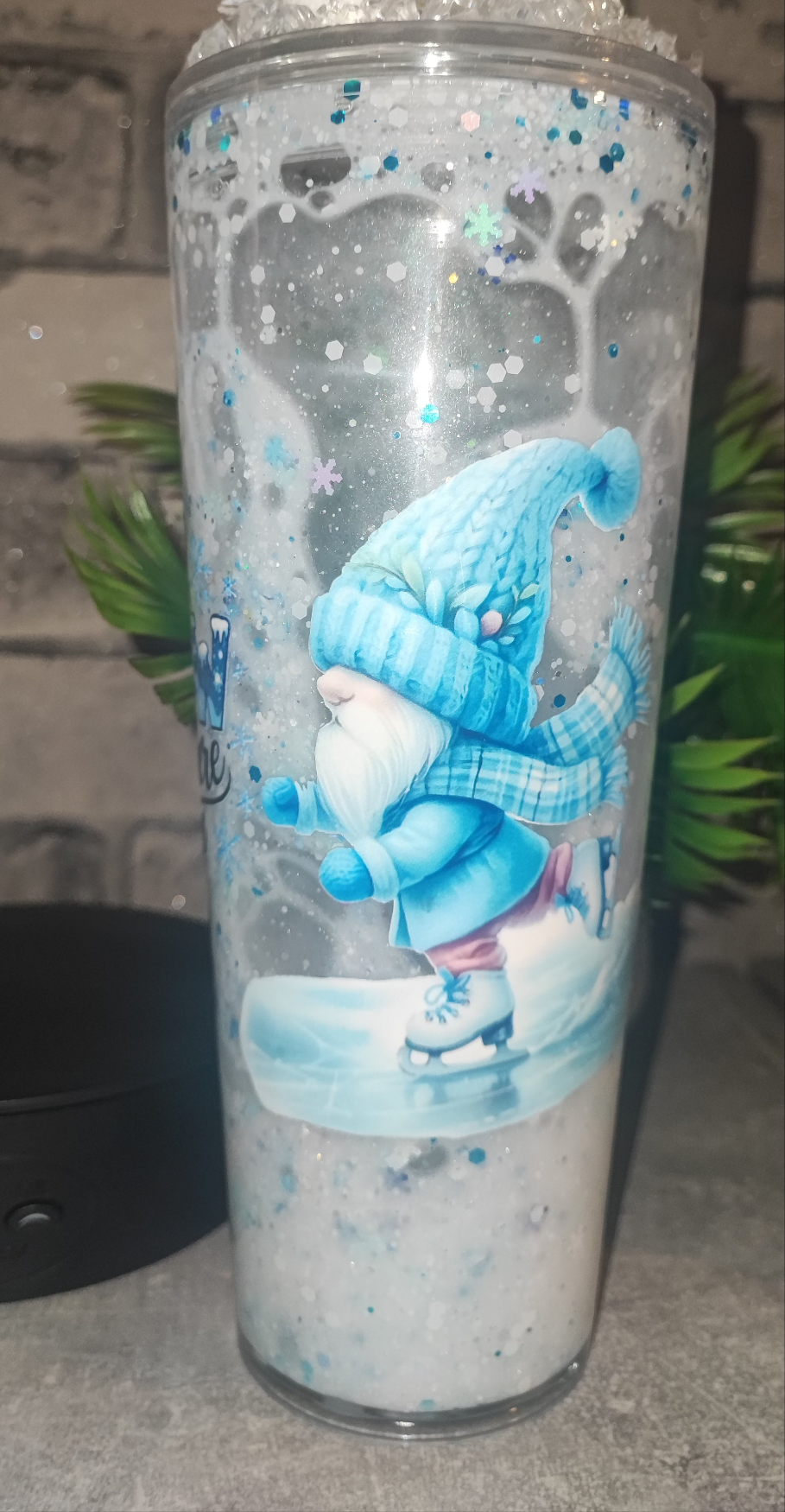 Großer Lava Becher mit 3D Druck, Eiswürfel mit Strohhalm und UV Dtf Aufkleber Kunststoff