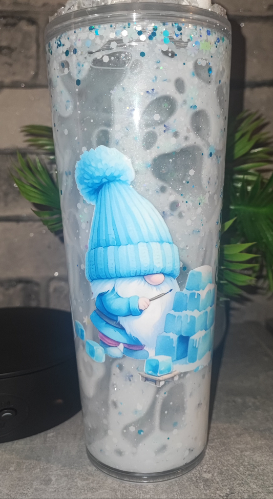 Großer Lava Becher mit 3D Druck, Eiswürfel mit Strohhalm und UV Dtf Aufkleber Kunststoff