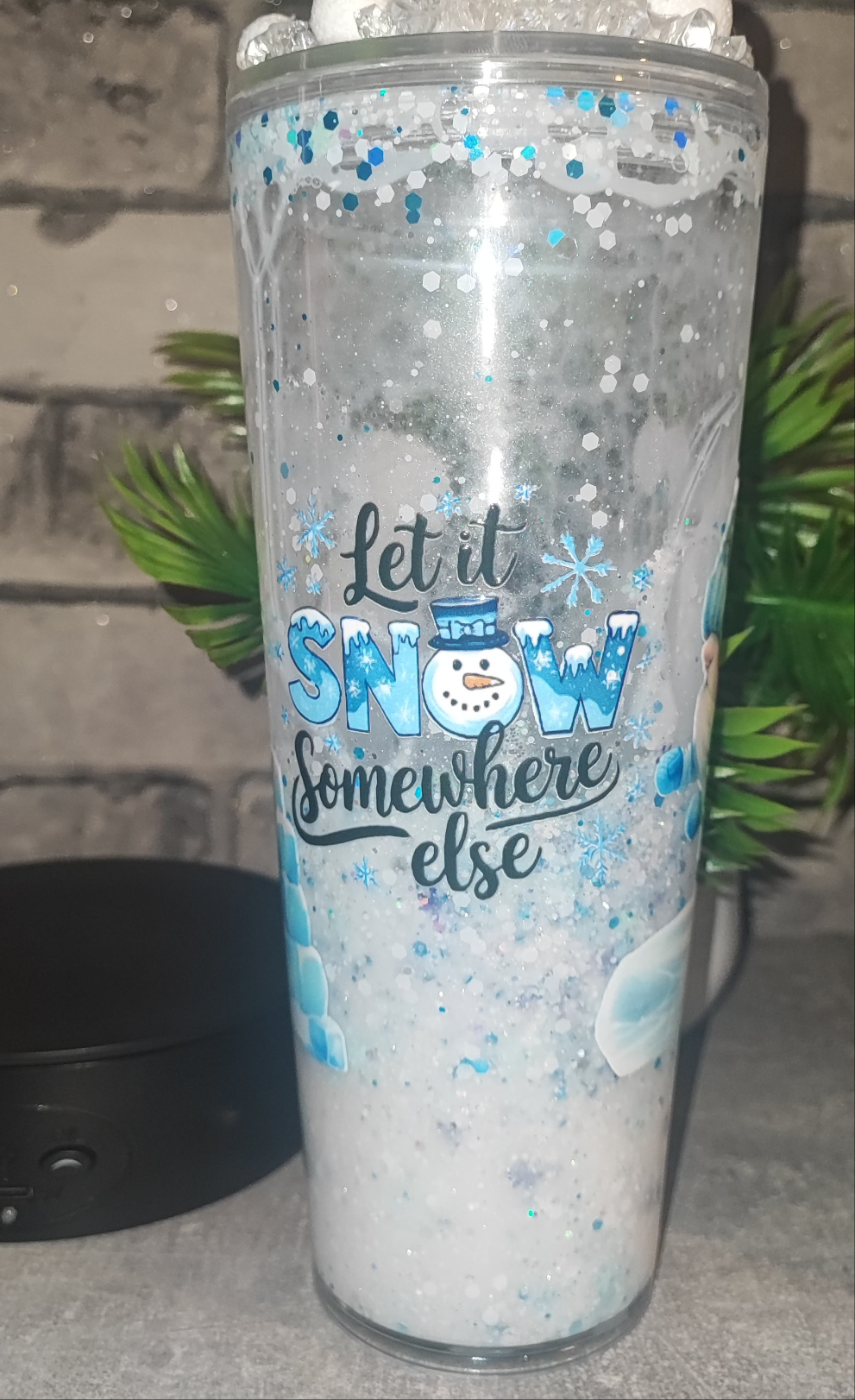Großer Lava Becher mit 3D Druck, Eiswürfel mit Strohhalm und UV Dtf Aufkleber Kunststoff