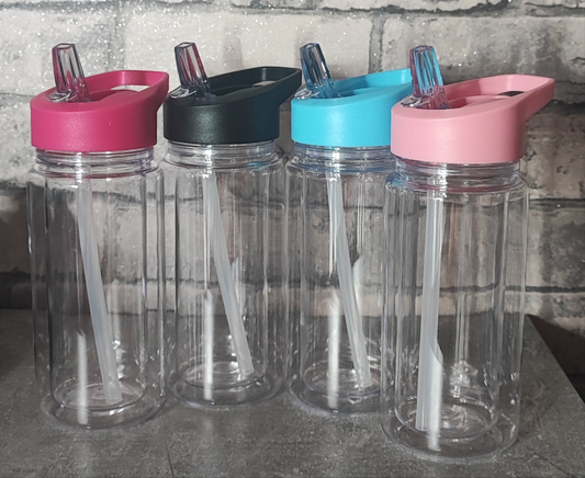 Glitzer Kinderflasche aus Kunststoff mit UV Dtf Aufkleber