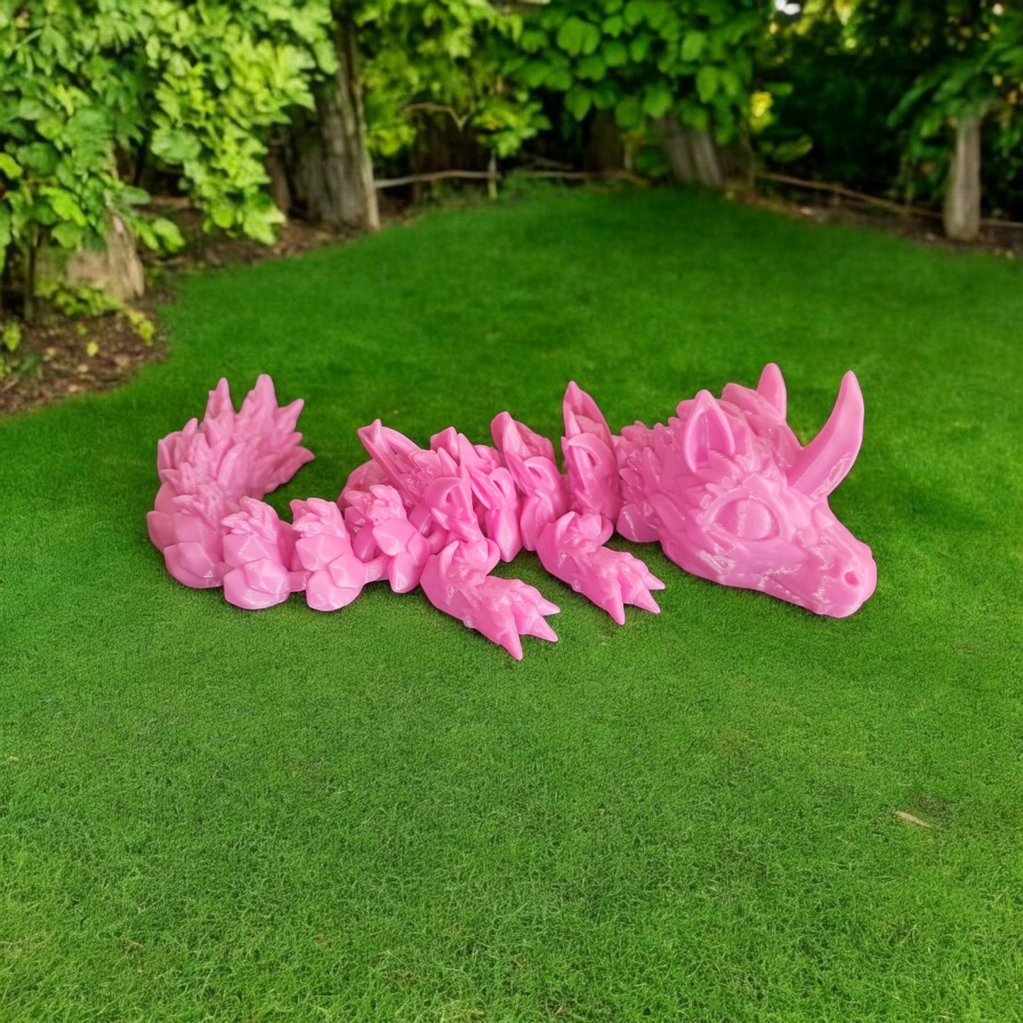 Art.014 Großer Flexi Einhorn Drache | 3D-gedruckter beweglicher Drache | 30,5 cm lang | PLA Deko & Geschenk für Fantasy-Fans Art.014