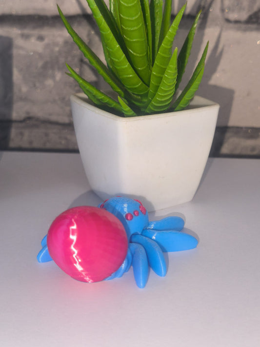Art 0379 Flexi Osterei Spinne| 3D-gedruckt| ca 7,5*5cm breit | PLA pink blau Deko & Geschenk für Fantasy-Fans