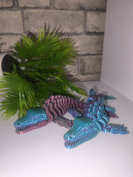 Art Nr 0428 Skelett Krokodil| 3D-gedruckt| ca. 21,5 lang | PLA Deko & Geschenk für Fantasy-Fans