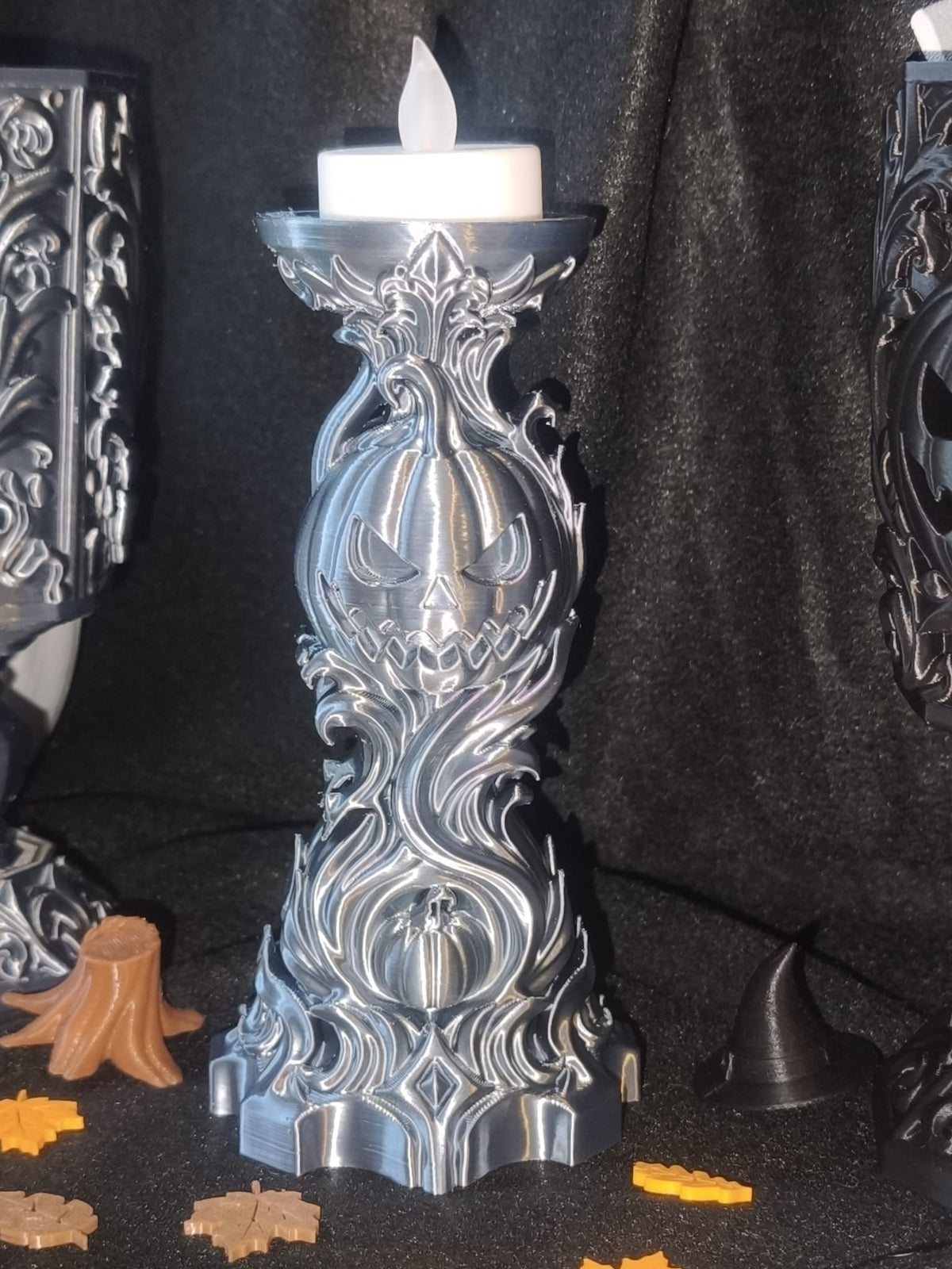 Halloween Kürbis Kerzenhalter - 16cm Höhe - Farbauswahl - 3D gedruckt - Dekoartikel Art Nr. E-0004