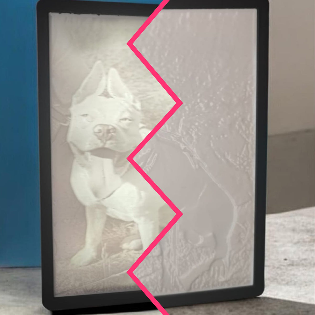 Personalisiertes Lithophane mit Rahmen| 3D gedruckt| ohne Leuchtmittel Art Nr L-001