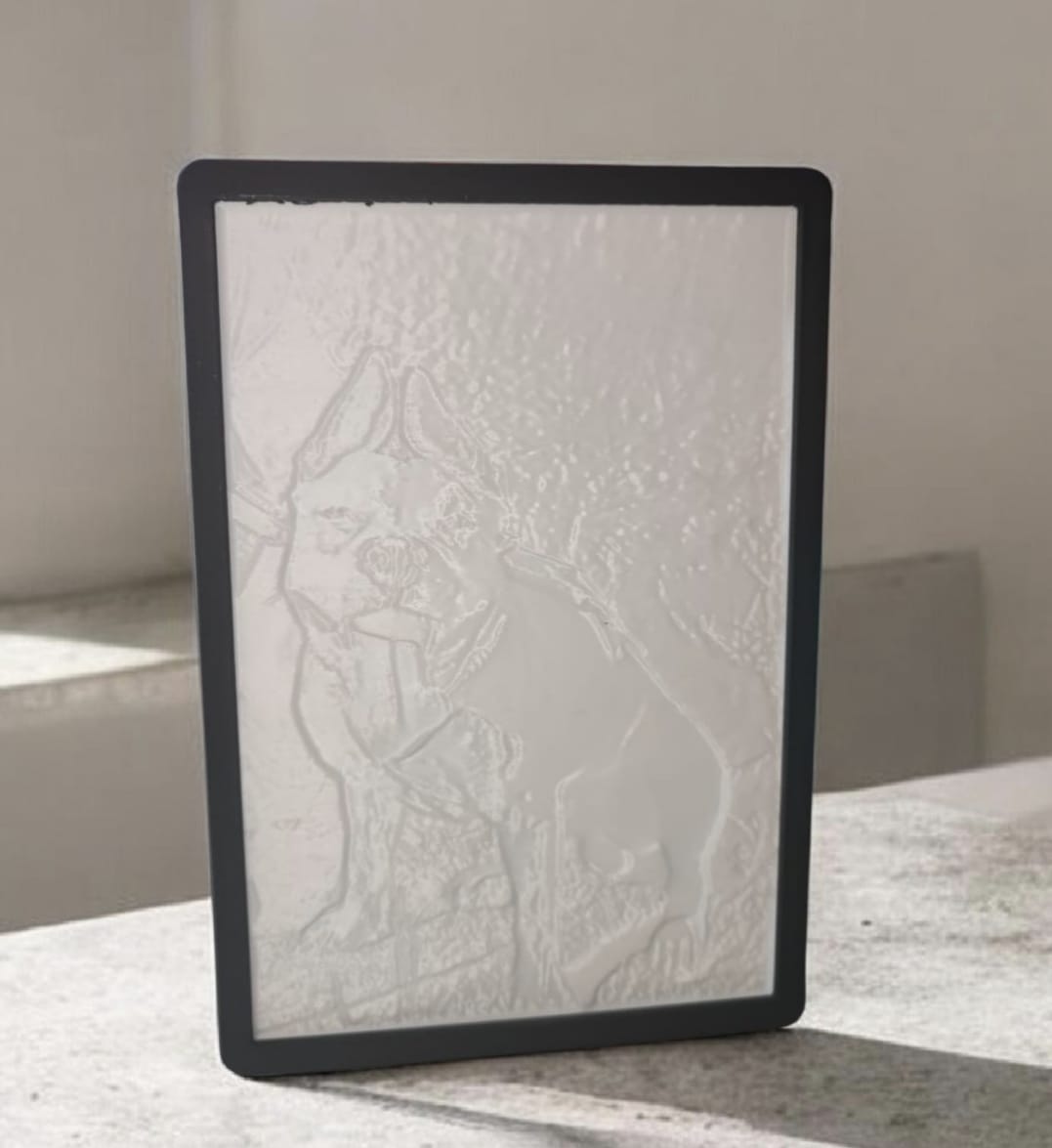 Personalisiertes Lithophane mit Rahmen| 3D gedruckt| ohne Leuchtmittel Art Nr L-001