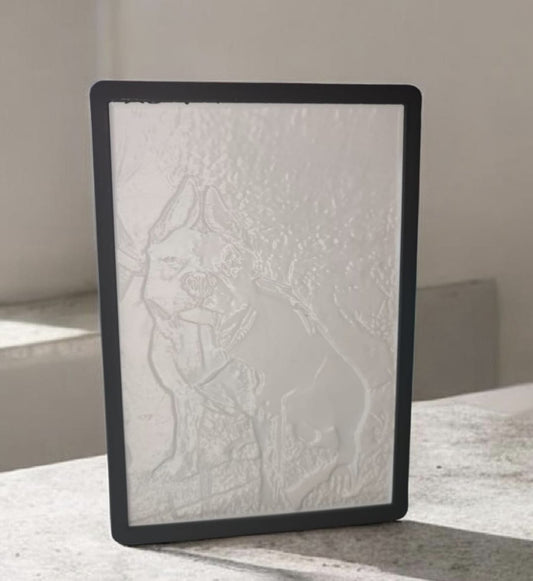 Personalisiertes Lithophane mit Rahmen| 3D gedruckt| ohne Leuchtmittel Art Nr L-001