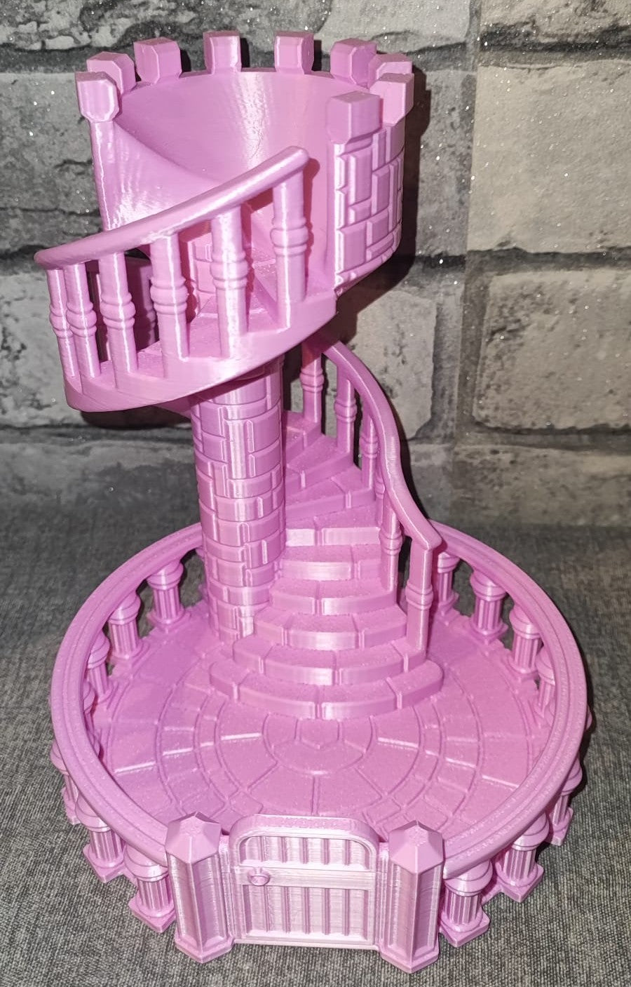 Art 0175 Drachen Würfelturm Burg| 3D-gedruckt| 18*14,5cm | PLA rosa Deko Home Geschenk Art 0175