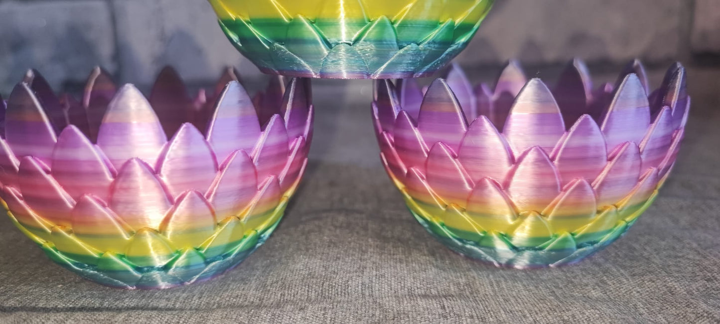 Art 0135 Drachenschuppen Teelichthalter B- Ware | 3D-gedruckt| 5*8cm | PLA Regenbogen Deko Home Geschenk Art 0135