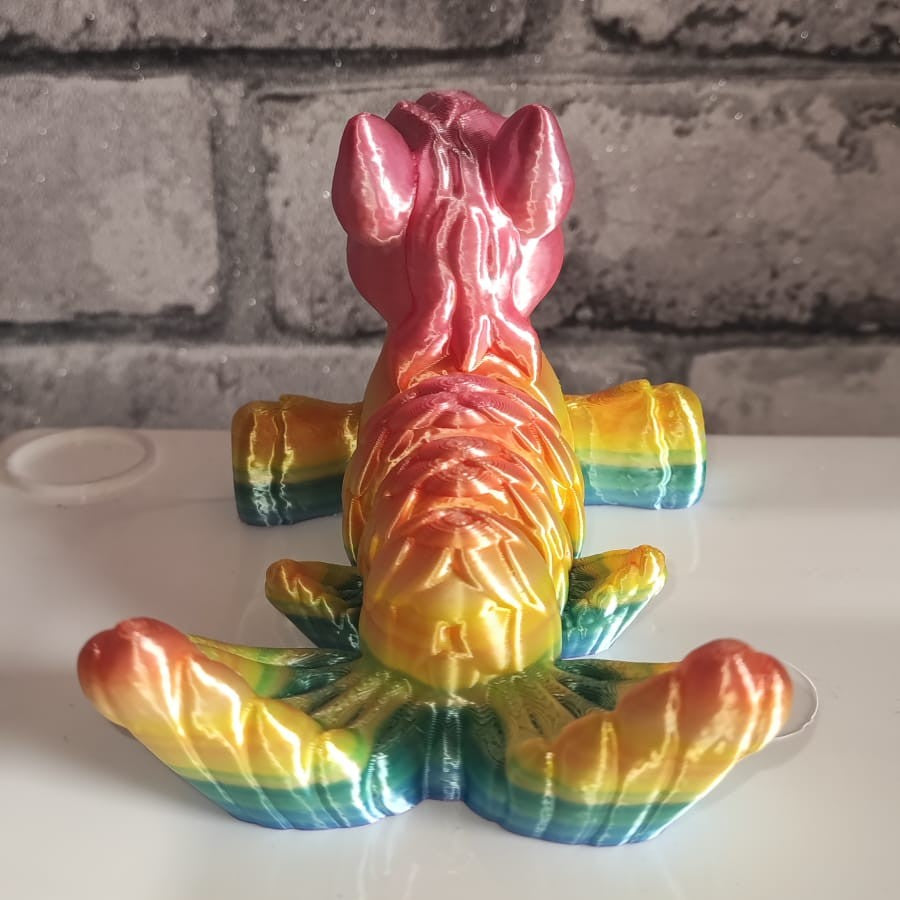 Art. 0203 Seepferdchen | 3D-gedruckt beweglich | ca 14,5 cm lang | PLA Regenbogenverlauf Deko & Geschenk für Fantasy-Fans