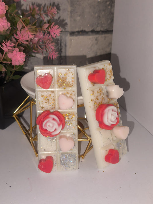 Duftwachs - Wax Melt - Hochzeit - 1 SnapBar mit Rose und Herzen - Art. Nr. W-0035b