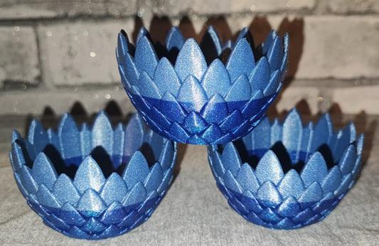 Art 0172 Drachenschuppen Teelichthalter | 3D-gedruckt| 5*8cm | PLA glitzer blau Deko Home Geschenk Art 0172