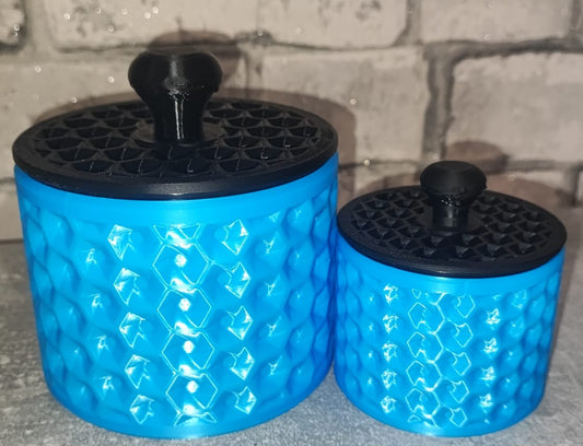 Art 0309 Deko Honigwaben Behälter 2er Set| 3D-gedruckt | kleiner und mittlerer Behälter| PLA blau| Deko Home Geschenk