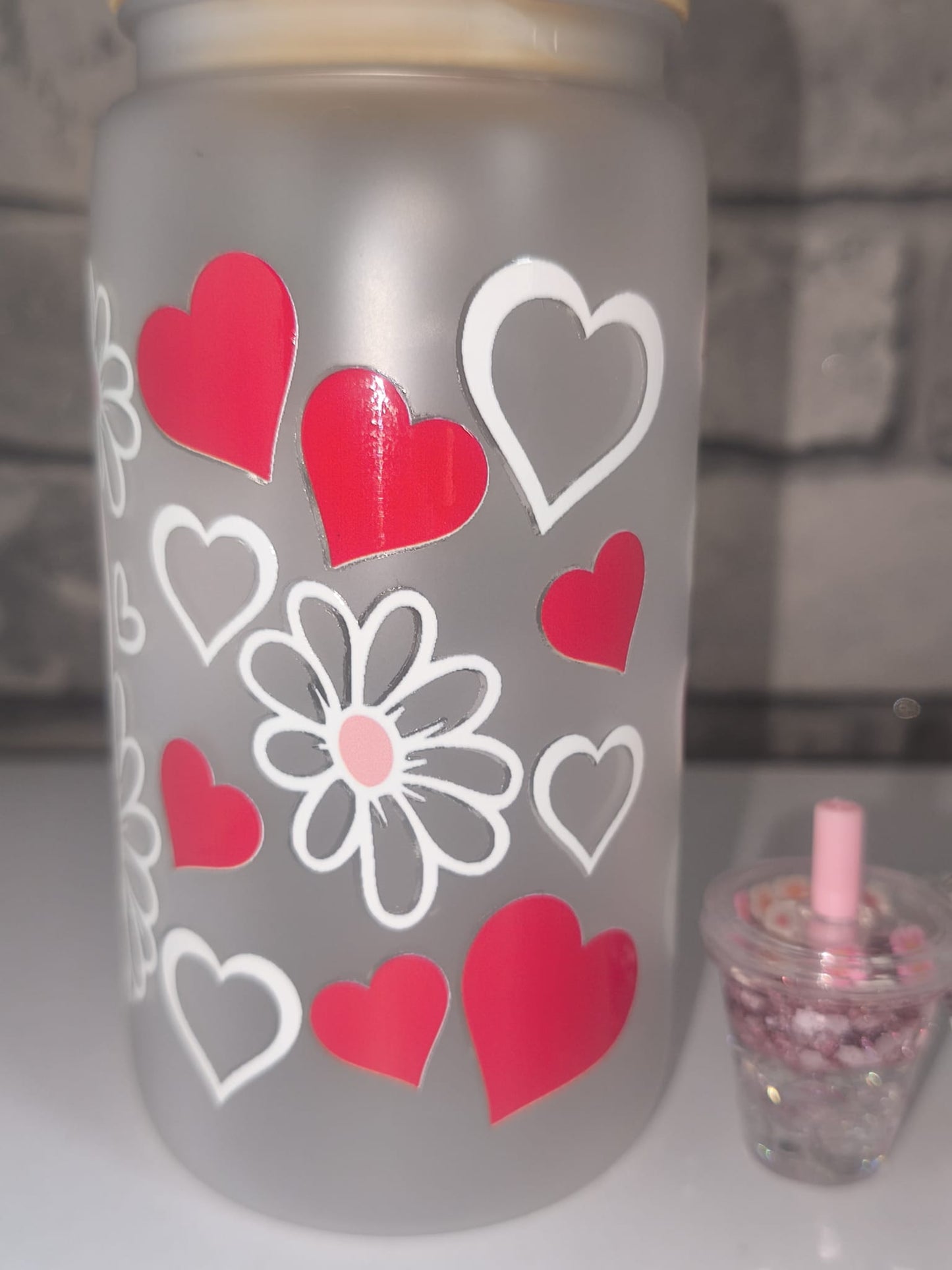 Bundle Muttertagsgeschenk| Kunststoffbecher mit UV Dtf Aufkleber inkl Strohhalm - Schlüsselanhänger |Art Nr 0401d