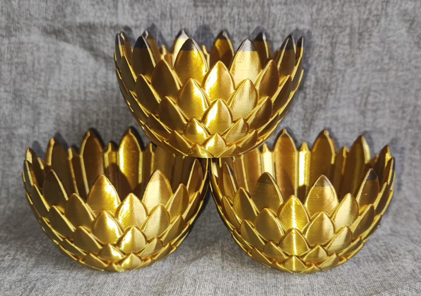 Art 0128 Drachenschuppen Teelichthalter| 3D-gedruckt| 5*8cm | PLA gold Seiden Deko Home Geschenk Art 0128