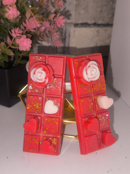 Duftwachs - Wax Melt - Hochzeit - 1 SnapBar mit Rose und Herzen - Art. Nr. W-0035c