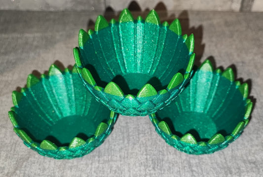 Art 0171 Drachenschuppen Teelichthalter | 3D-gedruckt| 5*8cm | PLA opalgrün glitzer Deko Home Geschenk Art 0171