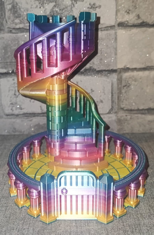Art 0161 Drachen Würfelturm Burg| 3D-gedruckt| 18*14,5cm | PLA Regenbogen Deko Home Geschenk Art 0161