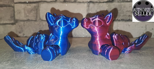 Art. 0226 Seepferdchen | 3D-gedruckt beweglich| ca 14,5 cm lang | PLA blau rot schimmernd Deko & Geschenk für Fantasy-Fans