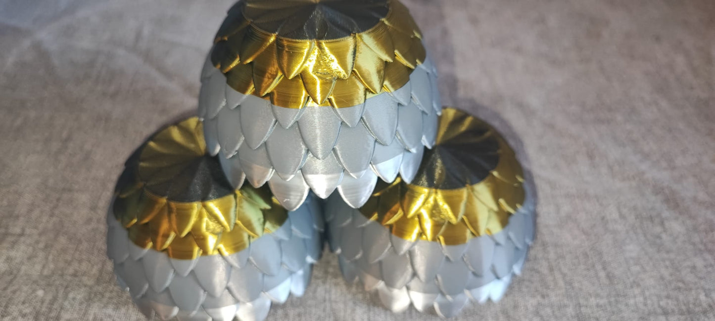 Art 0142 Drachenschuppen Teelichthalter B- Ware | 3D-gedruckt| 5*8cm | PLA schwarz gold silber chrome Deko Home Geschenk Art 0142
