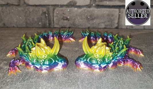 Art. 0186 Flexi Einhorn Drache | 3D-gedruckter beweglicher Drache | 22,5 cm lang | PLA Regenbogen Deko & Geschenk für Fantasy-Fans Art. 0186