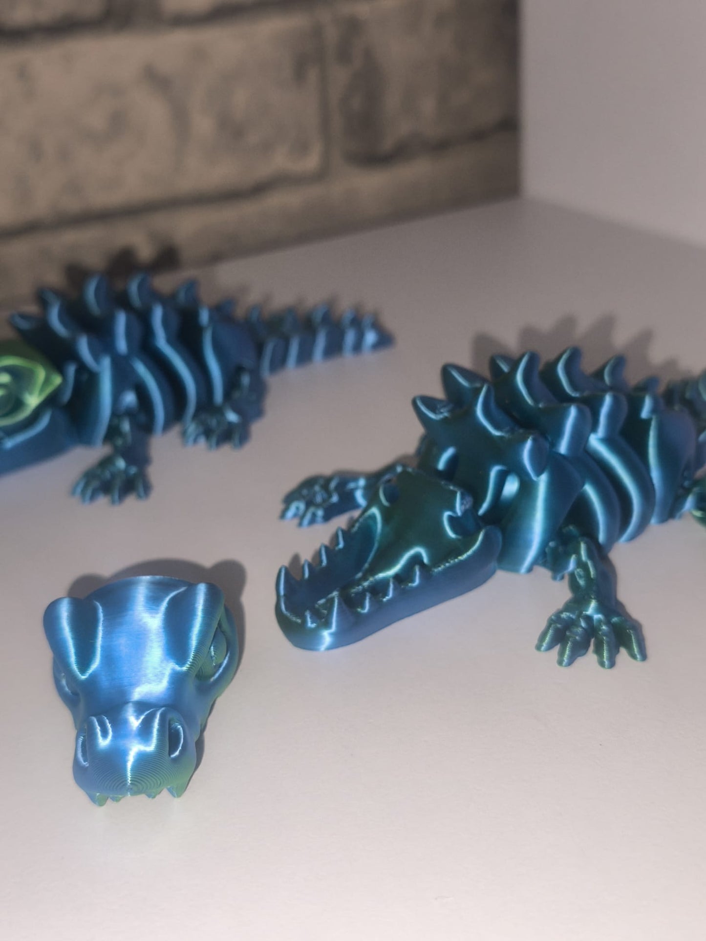 Art Nr 0418 Krokodil| 3D-gedruckt| ca. 17cm lang | B-WARE PLA Deko & Geschenk für Fantasy-Fans