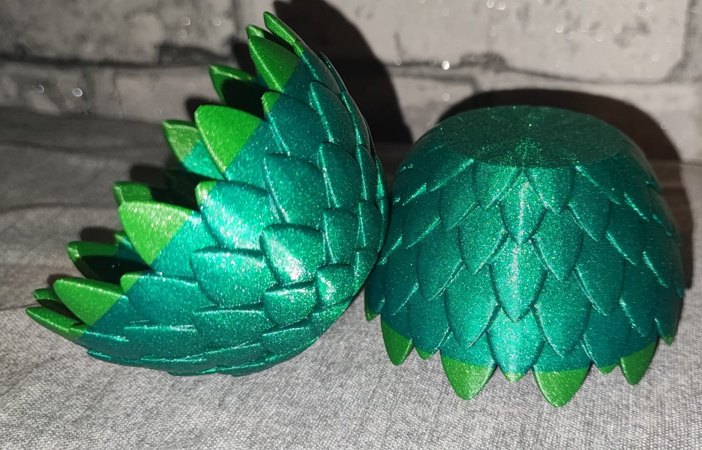 Art 0171 Drachenschuppen Teelichthalter | 3D-gedruckt| 5*8cm | PLA opalgrün glitzer Deko Home Geschenk Art 0171