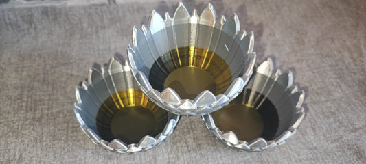 Art 0142 Drachenschuppen Teelichthalter B- Ware | 3D-gedruckt| 5*8cm | PLA schwarz gold silber chrome Deko Home Geschenk Art 0142