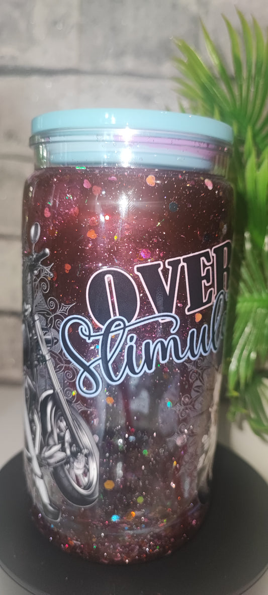 Lava Becher mit UV Dtf Aufkleber inkl Strohhalm Kunststoff