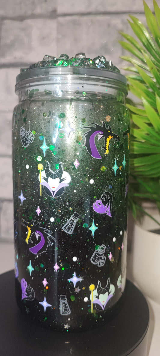 Zweifarbiger Lava Becher mit Deko Deckel inkl Strohhalm Kunststoff