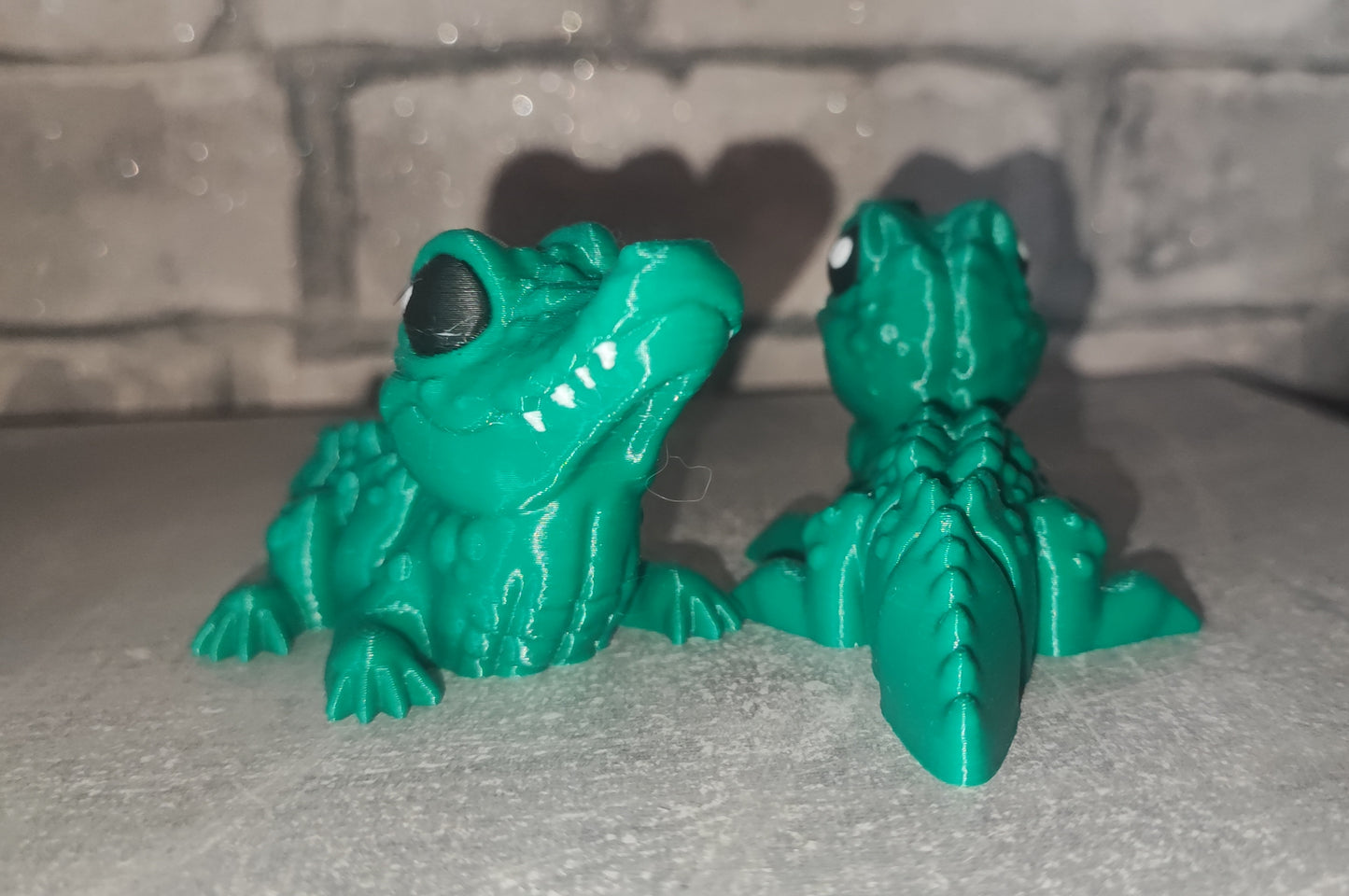 Art.0272 Krokodil| 3D-gedruckter bewegliches Krokodil| PLA grün