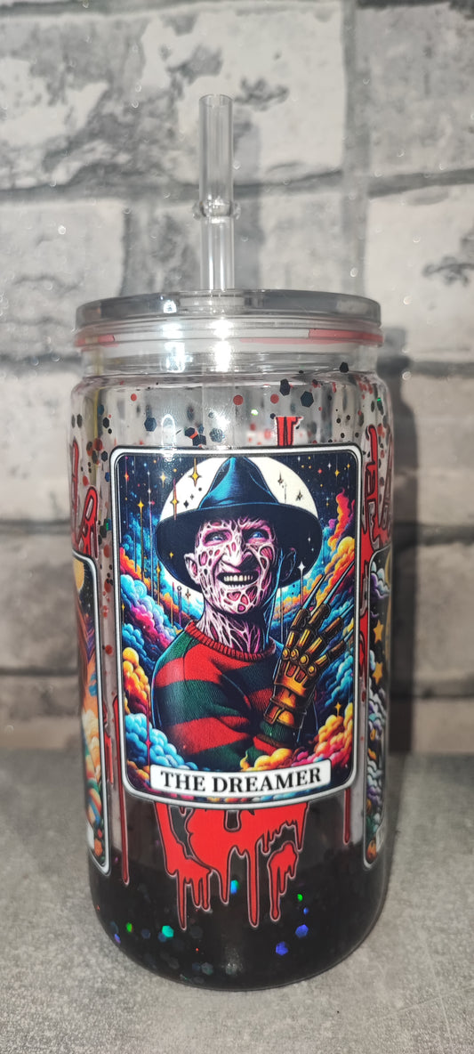 Horror Lava Becher mit transparenten Deckel inkl Strohhalm - Kunststoff
