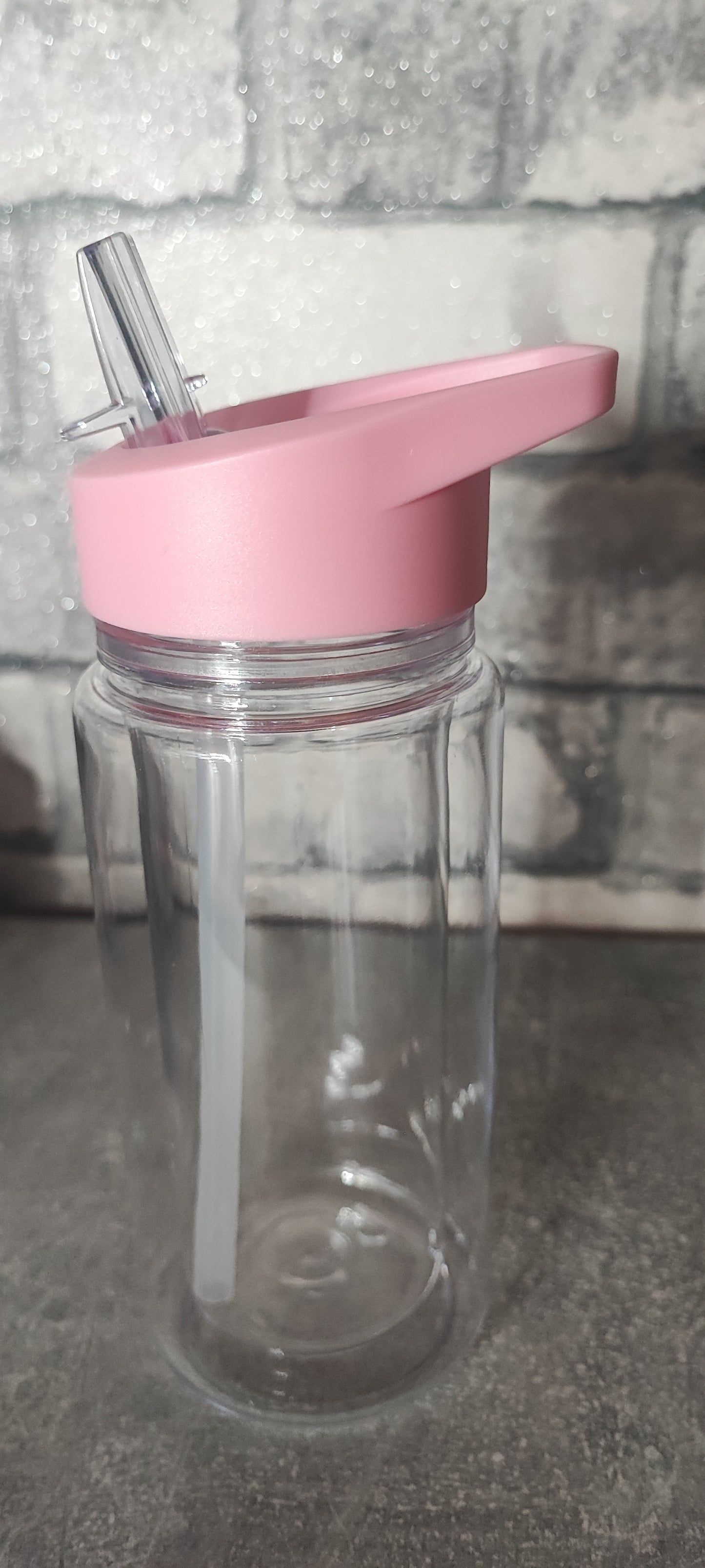 Glitzer Kinderflasche aus Kunststoff mit UV Dtf Aufkleber