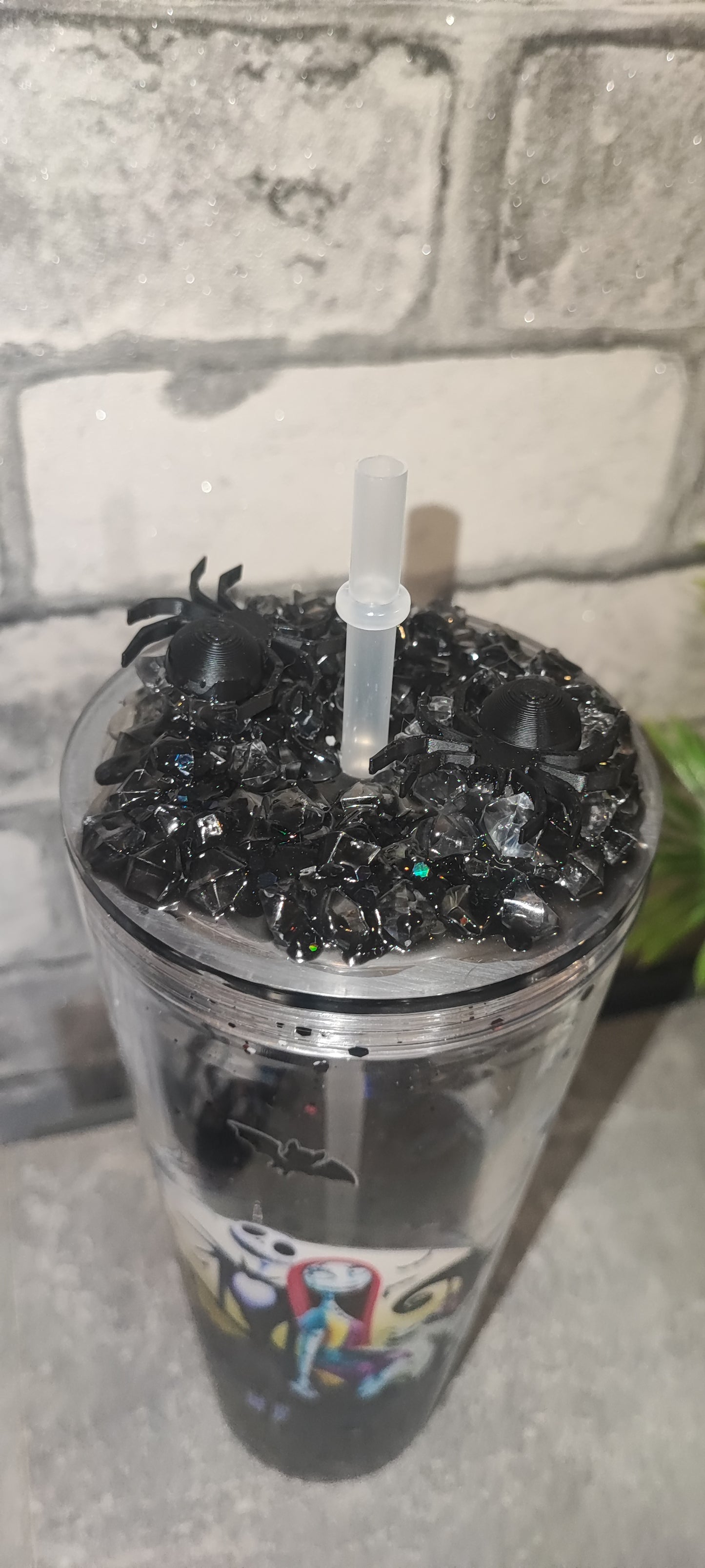 Großer Lava Becher mit UV Dtf Aufkleber inkl Strohhalm| 3D gedruckte Deko und Kunst Eiswürfeln