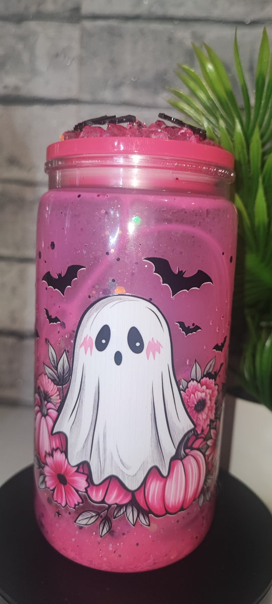 Lava Becher mit UV Dtf Aufkleber inkl Strohhalm Kunststoff pink mit Deko Deckel