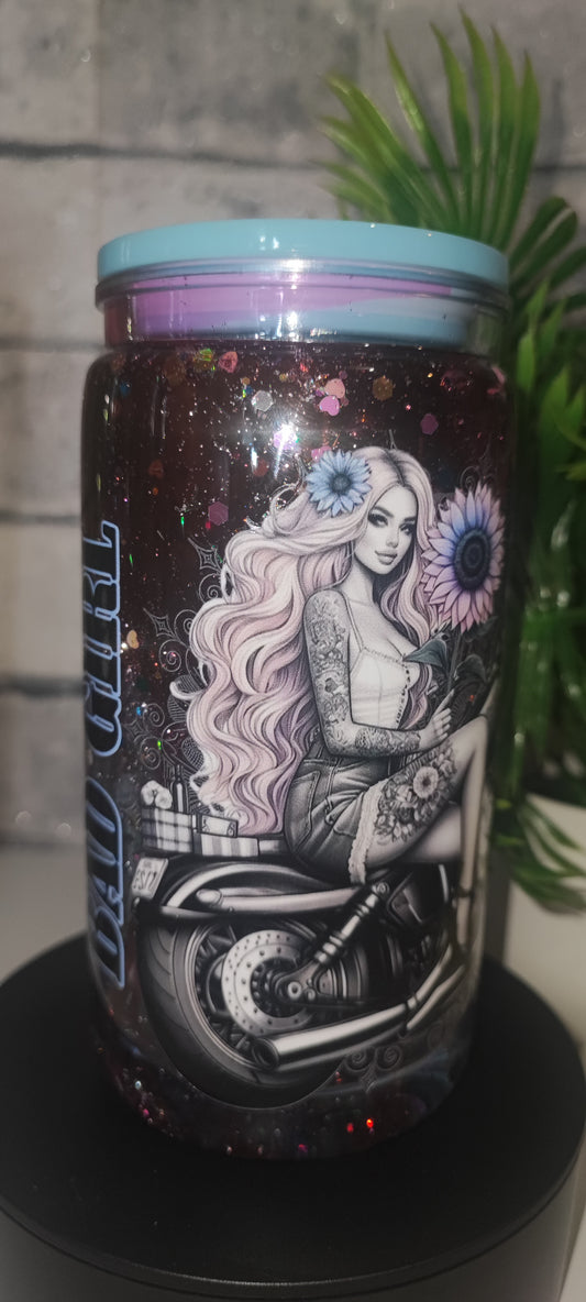 Lava Becher mit UV Dtf Aufkleber inkl Strohhalm Kunststoff