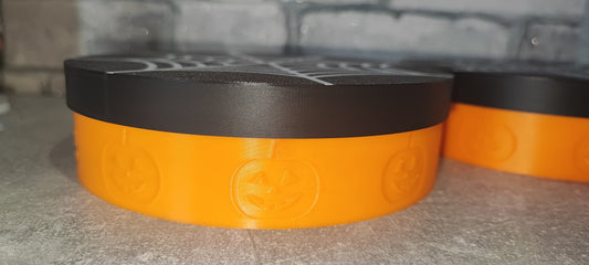 Art 0310 Deko Halloween Dose| 3D-gedruckt |Behälter| 15,5cm Durchmesser & 4,2cm hoch|PLA| Deko Home Geschenk